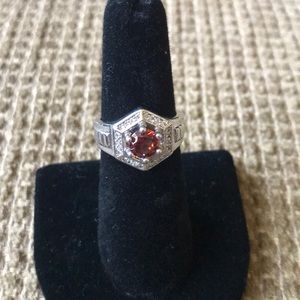 Jewel Scent Silver Tone Cocktail Ring